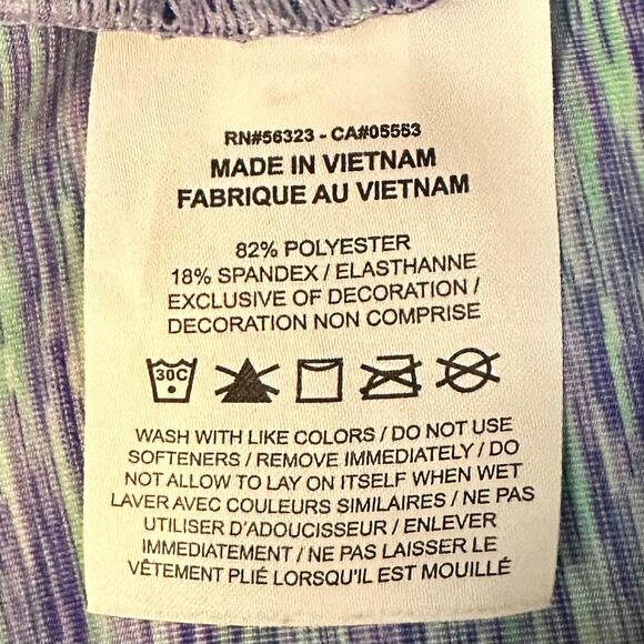 Nike Pro Tank Top Womens XL Purple and Mint Stretch Cropped Yoga Activewear Vest - Picture 7 of 8